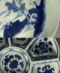 authentic blue-and-white glaze under sidelight
