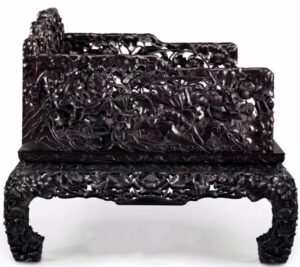 18th-century zitan luohan bed with lotus carvings