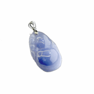 A stunning close-up of the Natural Ice-Type Violet Jadeite Gourd Pendant, showcasing its delicate violet hue and intricate 18K white gold and diamond clasp, resting elegantly on a velvet background.