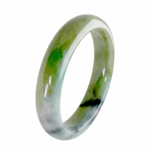 A stunning Natural Ice-type Black Chicken Jade Bracelet resting on a silk cloth, showcasing its ice-clear base and elegant ink-like veins. The smooth, polished surface reflects light beautifully, highlighting its natural artistry.