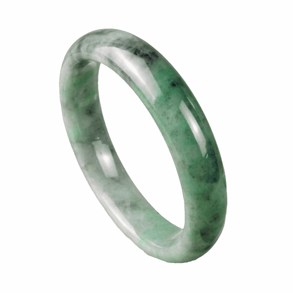 Natural Ice-type Black Chicken with Floating Green Jade Bracelet