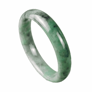 A stunning close-up of the Natural Ice-type Black Chicken Jade Bracelet, showcasing its translucent ice-like clarity, floating green hues, and intricate Black Chicken patterns. The smooth, rounded design elegantly drapes over a wrist, highlighting its refined craftsmanship.
