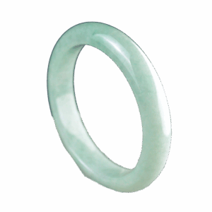 A beautifully polished Natural Jadeite Douqing Bracelet with a smooth round-bar design, showcasing the gentle Douqing color and delicate texture of authentic jadeite.