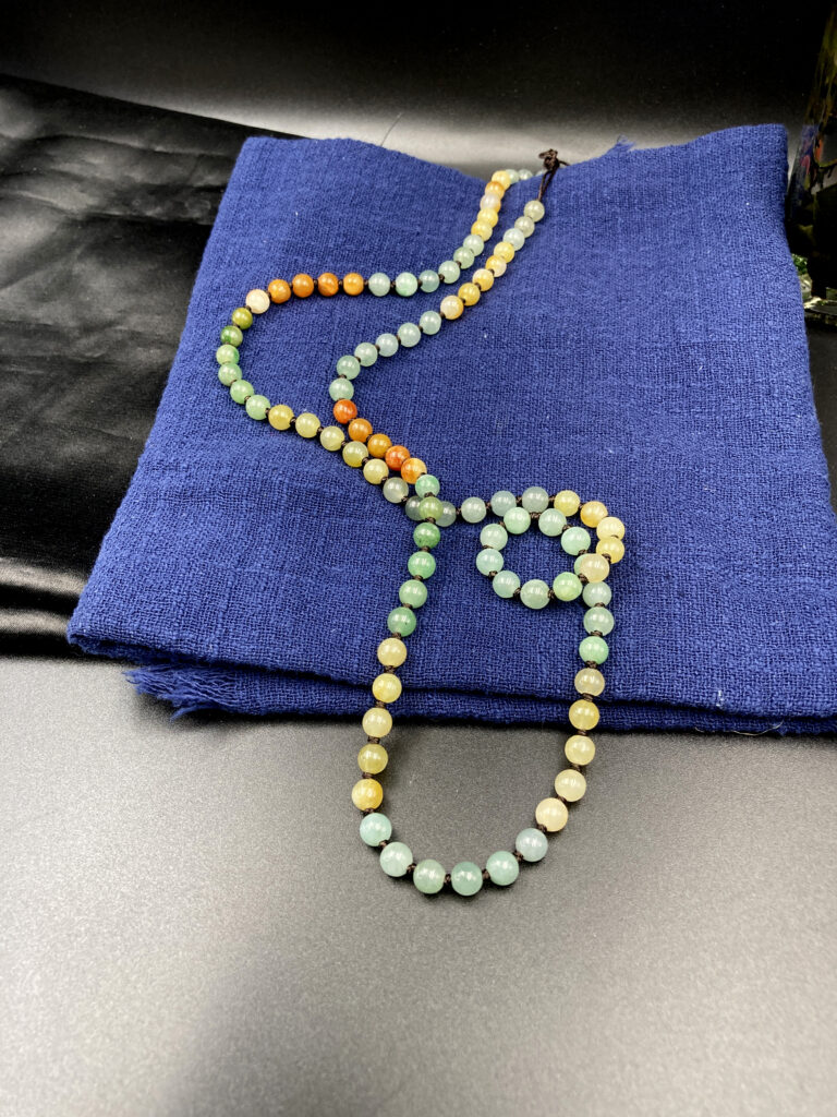 Natural Ice-type Tricolor Jade Necklace