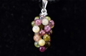 Tourmaline and sapphire pendant necklace