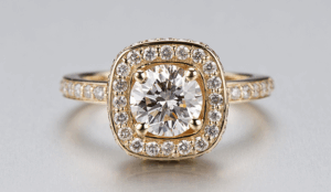 Brilliant cut diamond with fiery reflections