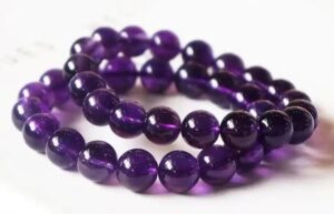 Natural deep purple amethyst crystal cluster