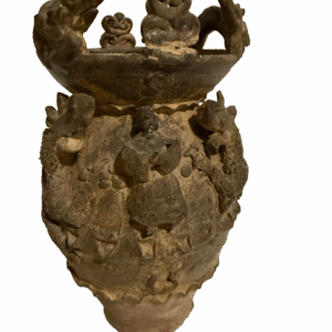 Three Kingdoms Period Stacked and Sculpted Granary Jar with Acrobatic Performances and Flying Birds