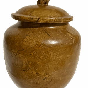Qing Dynasty Glue-tire Yellow Glaze Lion-knob Covered Jar