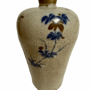 Ming Dynasty Wanli Blue-and-White Meiping on Ge Glaze