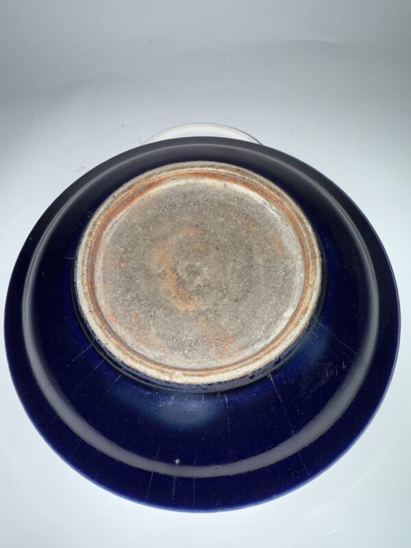 Qing Dynasty Yongzheng Blue-and-White Dish with Blue Glaze - A Classic Piece from Folk Kilns - Image 5