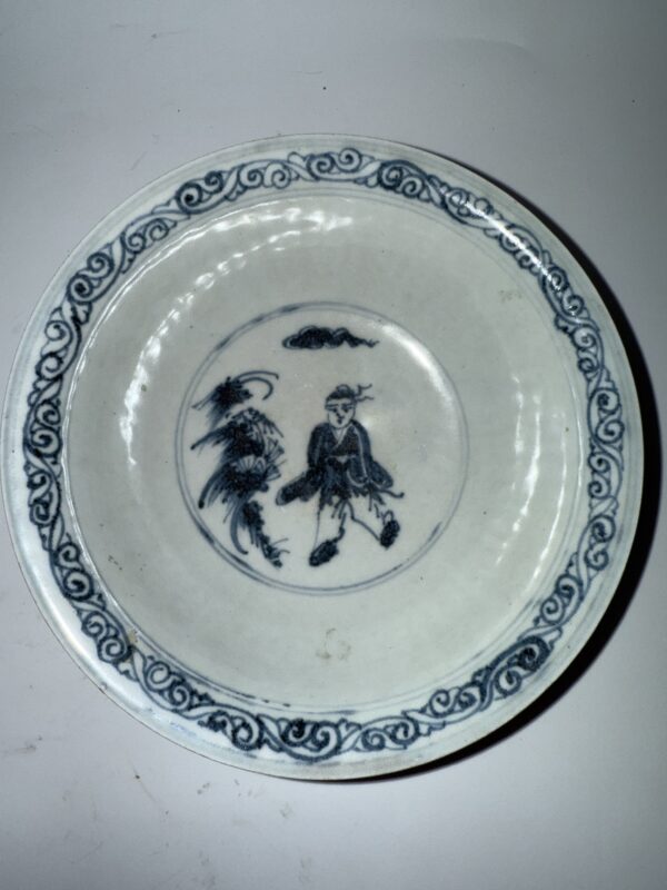 Large Blue-and-White Bowl with Figure Stories from the Ming Dynasty - Image 3