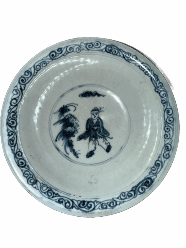 Large Blue-and-White Bowl with Figure Stories from the Ming Dynasty