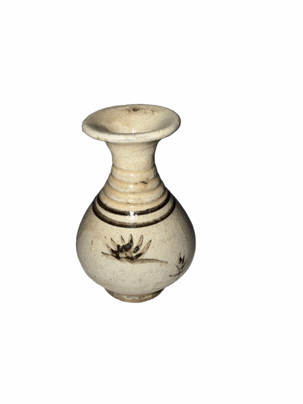 White-glazed Black-painted Lotus-patterned Yuhuchun Bottle from the Dangyangyu Kiln of the Song Dynasty