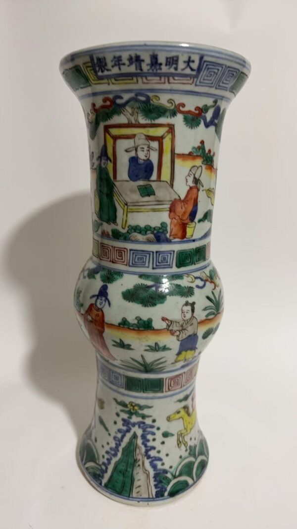 Kangxi Dynasty (Qing Dynasty) Five - Color Figure Story Phoenix Zun (Imitation of Ming Dynasty) - Image 2