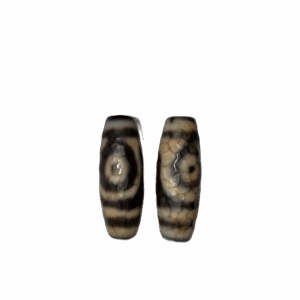 A Pair of Two - Eyed Dzi Beads from the Ming Dynasty