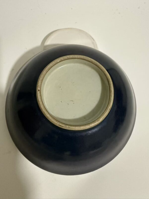 Large Blue-and-White Underglaze Red Bowl with Mandarin Ducks Playing in Water and Blue Glaze Water Patterns - Image 2
