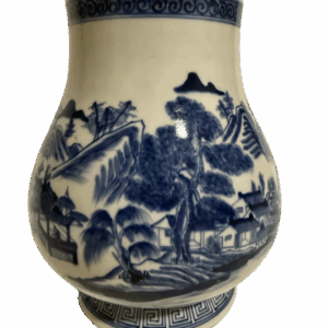 Kangxi Blue-and-White Landscape-Patterned Pipa Zun of the Qing Dynasty