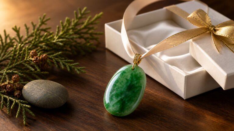 Polished green jadeite bangle on silk, soft lighting emphasizing vibrant color and elegance