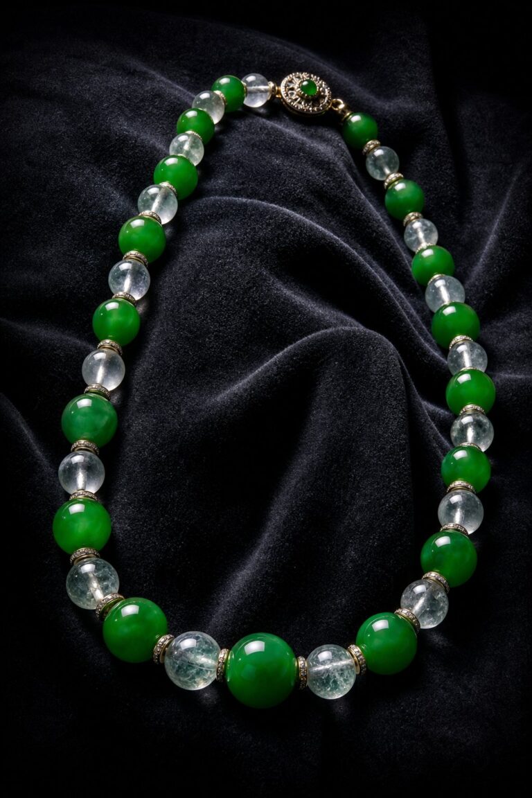 Two jadeite pieces on black velvet showing ice-type translucency and classic opacity